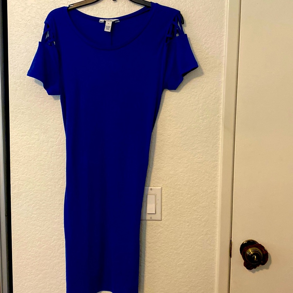 Electric Blue ribbed dress